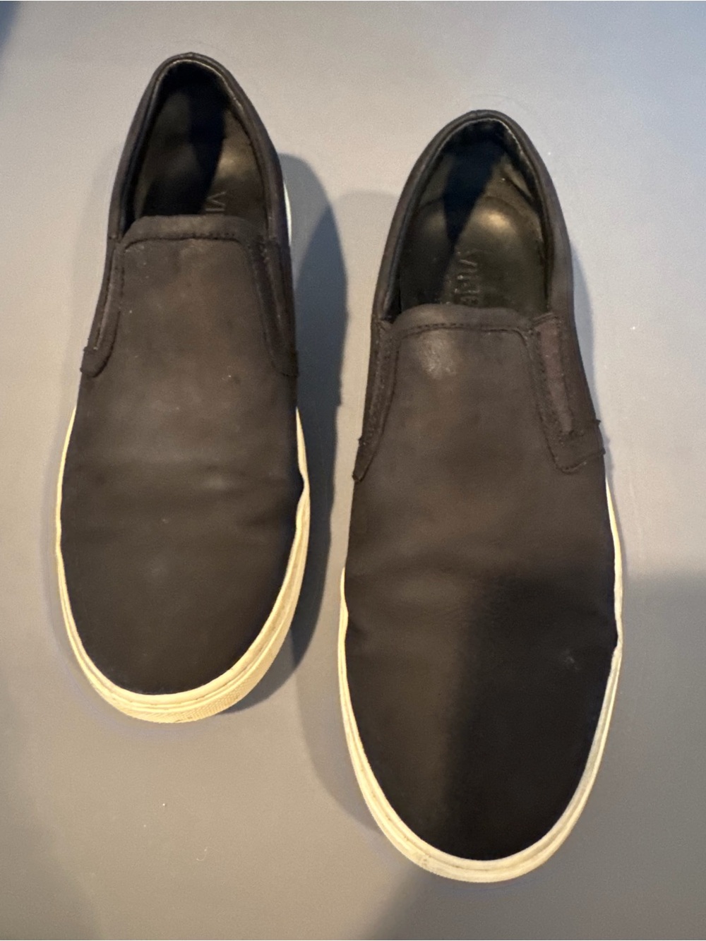 Vince Black Slip-On Sneakers with Cream Soles